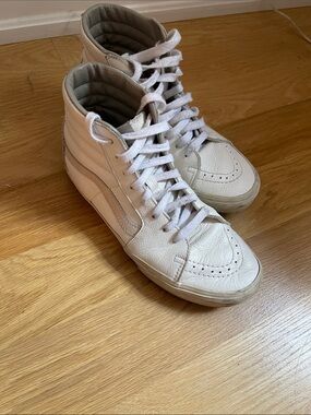 Vans Leather High-Top Sneakers in White